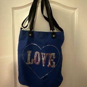 Aeropostale Blue Tote with Heart and Love Design